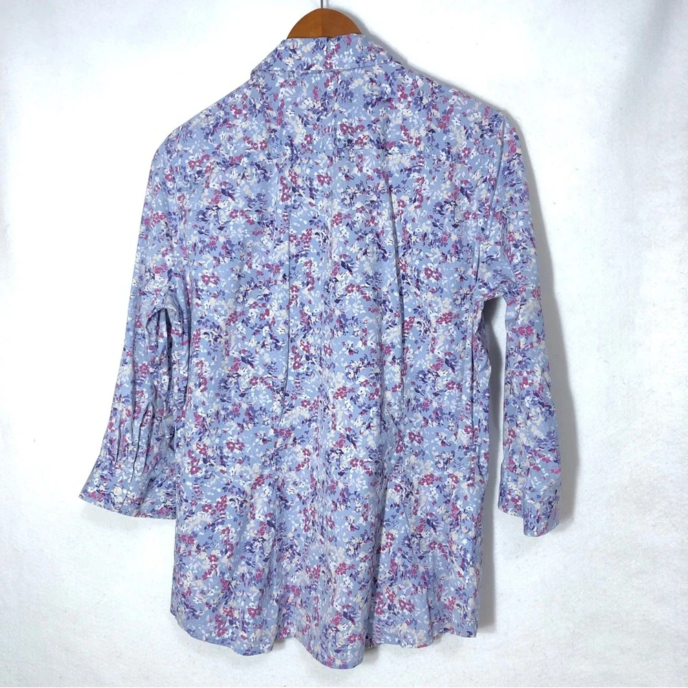 Eddie Bauer Petite Spring Floral Button Down Shirt Womens Size LP - Picture 3 of 5
